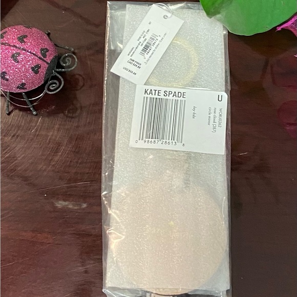 NWT KATE ♠️ SPADE LEATHER KEY CHAIN / FOB IN ROSE WITH MIRROR - Picture 4 of 7
